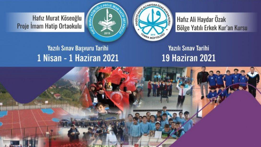 Yomra Hafız Murat Köseoğlu Hafızlık Proje İmam Hatip Ortaokulu 5. Sınıf Öğrenci Kayıt Sınavı Öğrenci Giriş Belgeleri Yayınlanmıştır